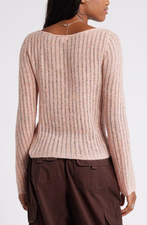 Shop Bp. Ladder Stitch Sweater In Pink Melange