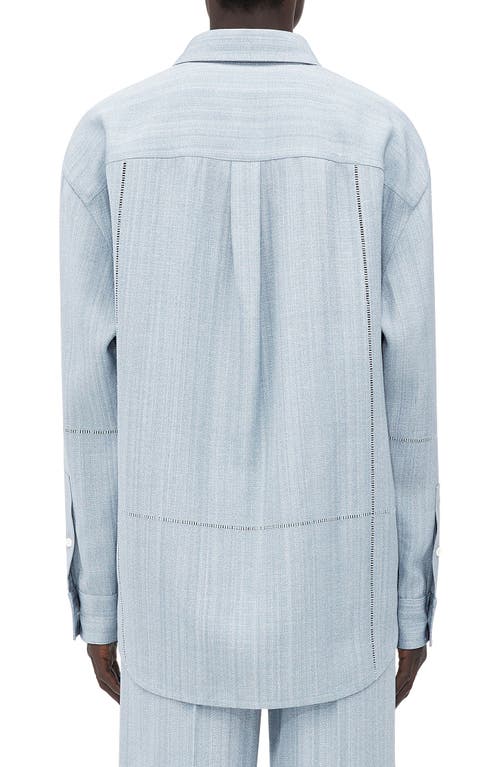 Bottega Veneta Oversize Button-up Shirt In River/cloud