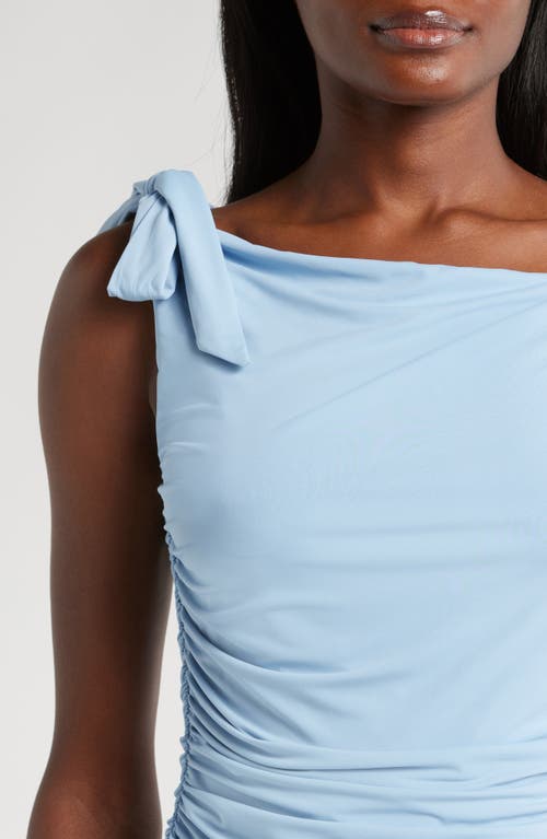 Shop Wayf Say Less Asymmetric Top In Dusty Blue