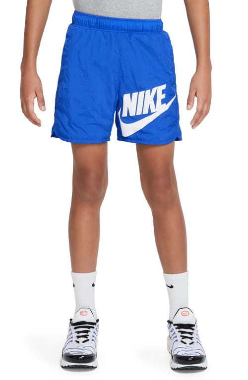 Nike Kids' Woven Athletic Shorts In Game Royal/white