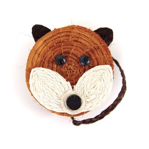 Shop Mbare Animal Lidded Basket In Fox