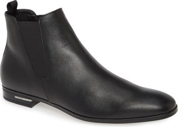 Shop Prada Leather & Rubber Weather Boot