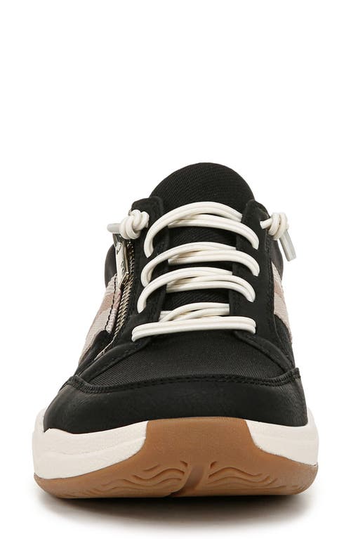 Ryka Rykä Carefree Zip Walking Sneaker In Black