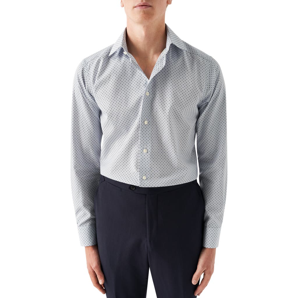 Eton Contemporary Fit Geometric Print Dress Shirt In Lt/pastel Blue