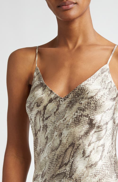 Shop L Agence L'agence Seridie Snakeskin Print Silk Slipdress In Tan Multi Snake