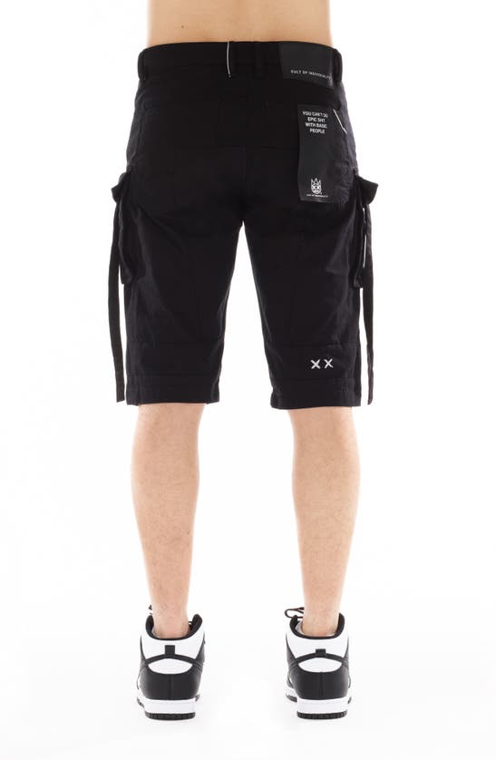 Shop Cult Of Individuality Slim Fit Cargo Shorts In Vintage Black