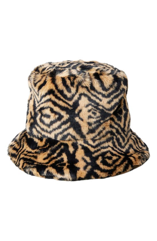 Lita By Ciara Recycled Polyester Faux Fur Bucket Hat In 