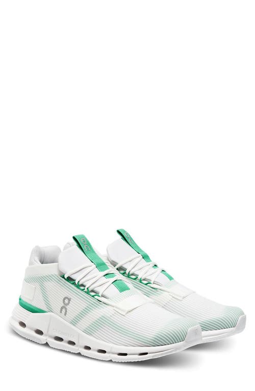 On Cloudnova Void Sneaker In Undyed White/mint