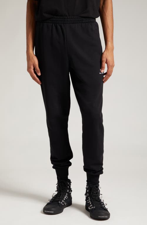 Balenciaga Infinity Logo Slim Fit Cotton Joggers In Black/white