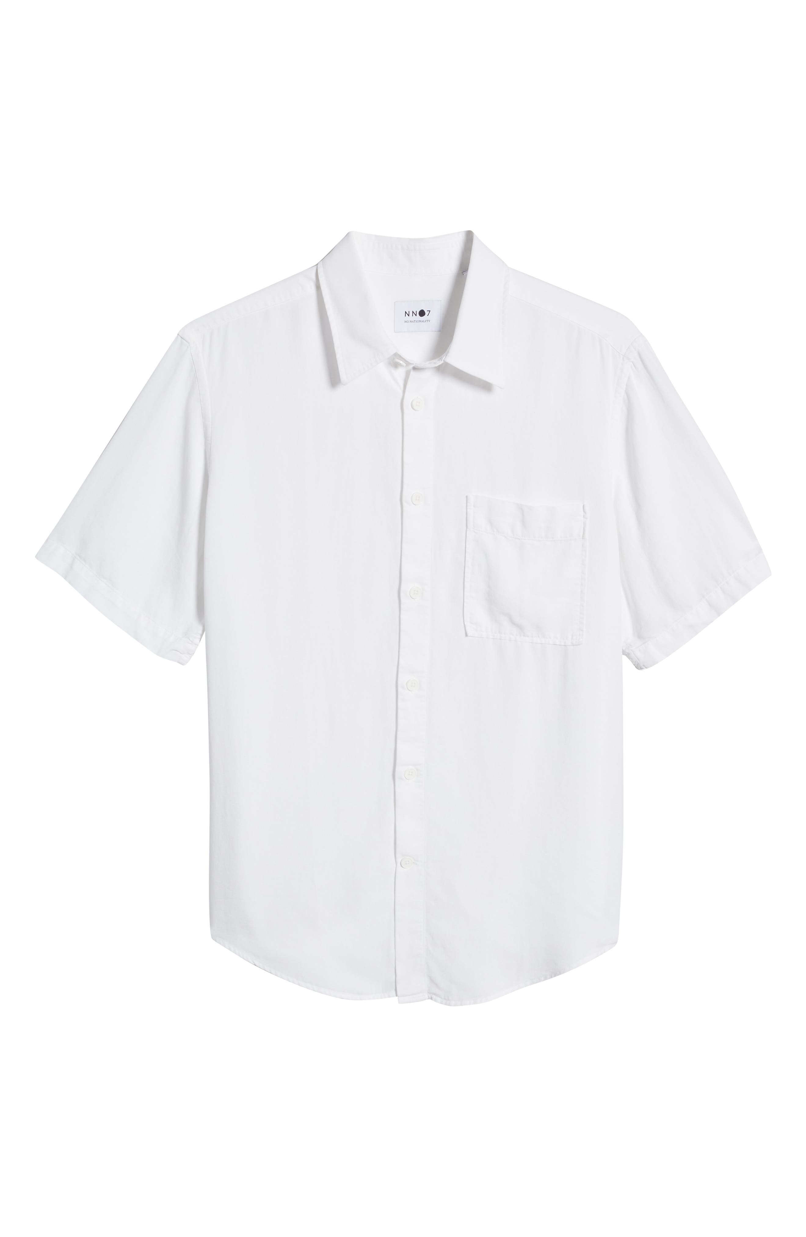 NN07 Arne 5029 Short Sleeve Button-Up Shirt in White