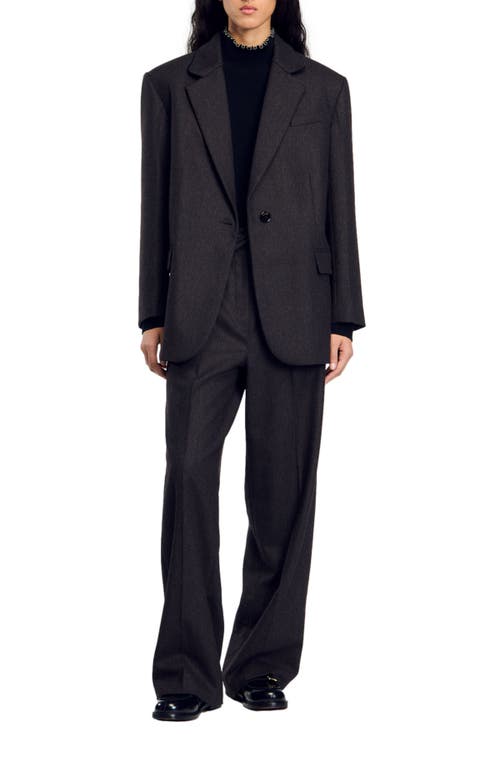 Shop Sandro Suit Jacket In Black Brown