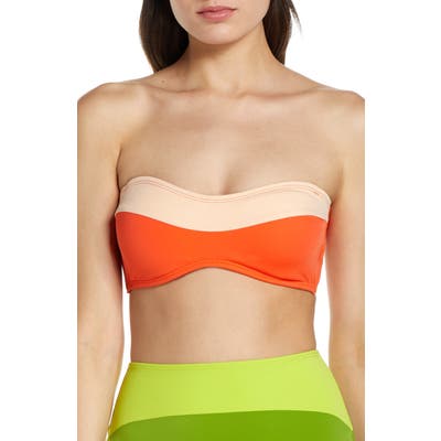 Flagpole Lily Convertible Bandeau Bikini Top, Pink