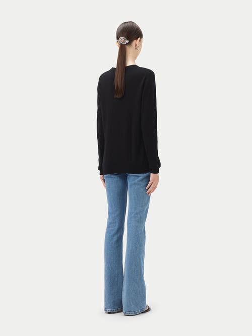 Shop Gobi Cashmere Crew Neck Sweater In Black