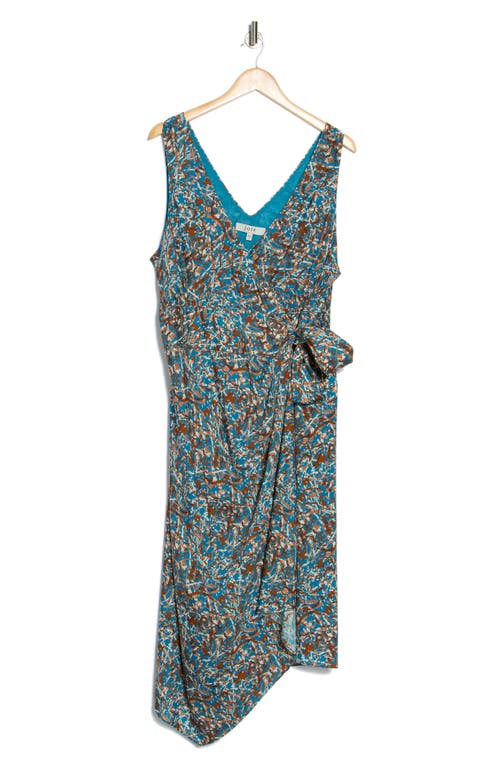 Joie Mercedes Wrap Dress In Fjord Blue Multi
