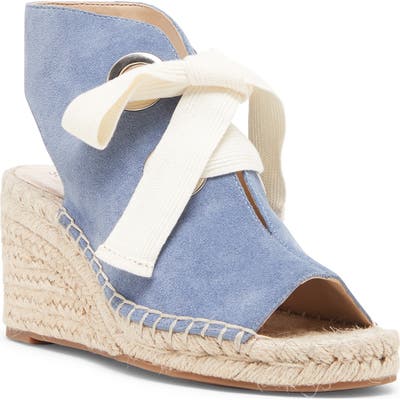 Sole Society Cambrine Lace-Up Wedge Espadrille Sandal, Blue