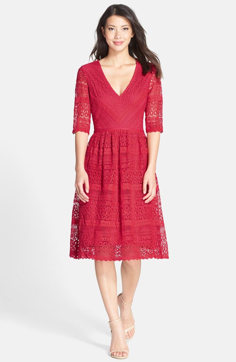 KUT from the Kloth Lace V-Neck Fit & Flare Dress | Nordstrom
