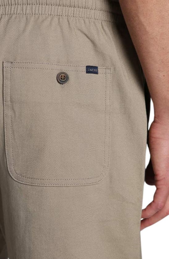 Jachs Stretch Twill Pull-on Shorts In Taupe
