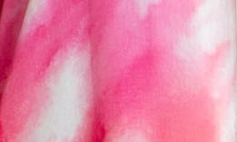Apny Tie Dye Chiffon Button-up Tunic In Pink Multi