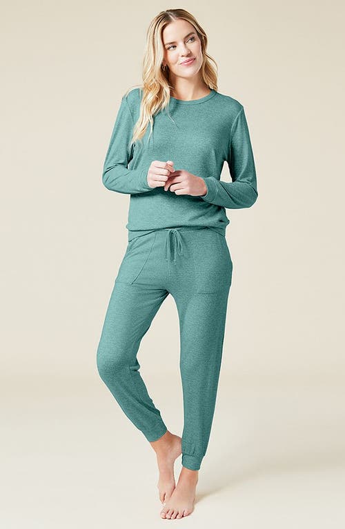 SOFTIES SOFTIES DREAM JERSEY LONG SLEEVE CREW NECK LOUNGE SET WITH JOGGER PANT 