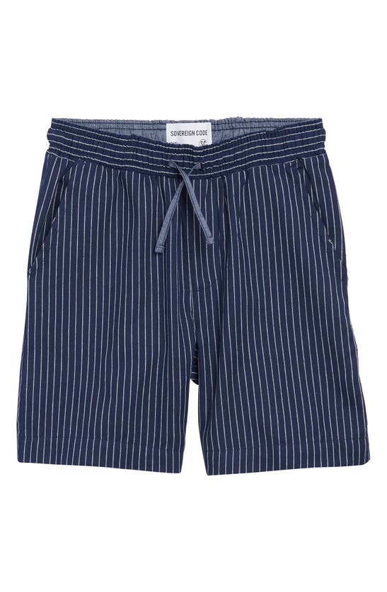 Sovereign Code Kids' Baxter Stripe Shorts In Dark Blue