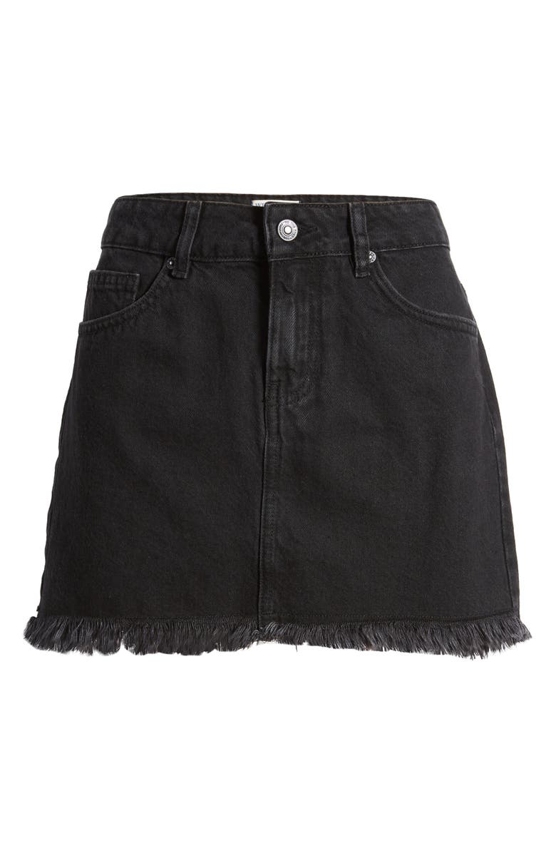 Free People Out of Ordinary Frayed Denim Miniskirt | Nordstrom