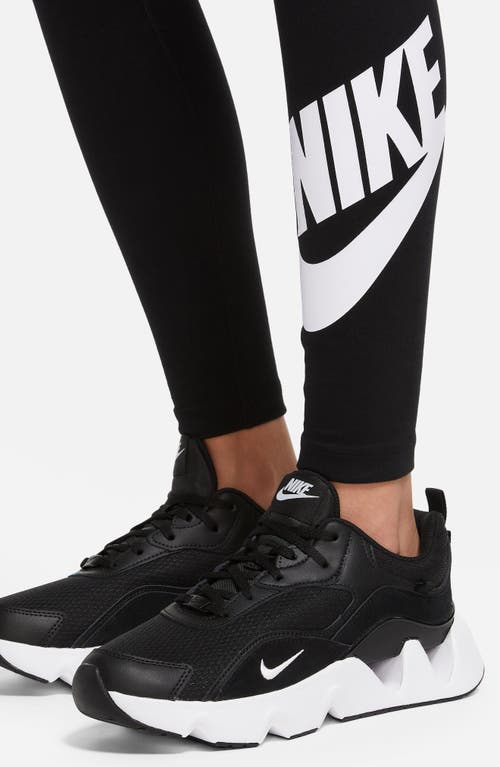 Shop Nike Sportswear Classics High Waist Graphic Leggings In Black/white