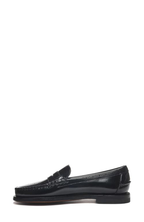 Shop Sebago Dan Perforation Penny Loafer In Black