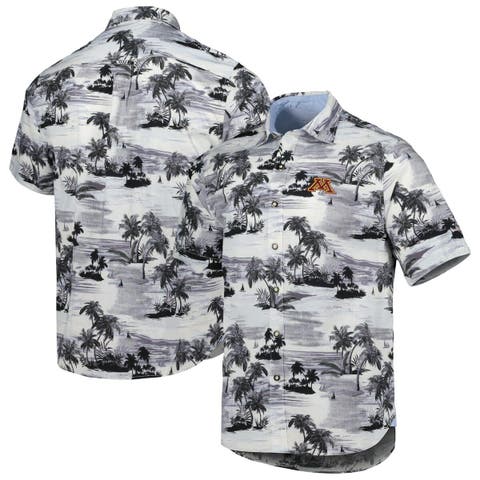 Men's Tommy Bahama Black Baltimore Ravens Big & Tall Bahama Coast Luminescent Fronds Camp IslandZone Button-Up Shirt