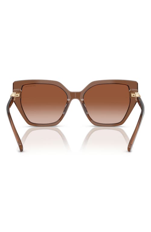 Swarovski Constella 56mm Polarized Irregular Sunglasses In Brown Gradient