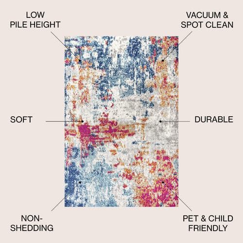 Jonathan Y Sunset Modern Abstract Area Rug In Blue/multi