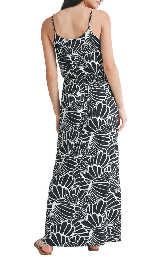 Shop Lush Abstract Print Maxi Dress In Black Abstract