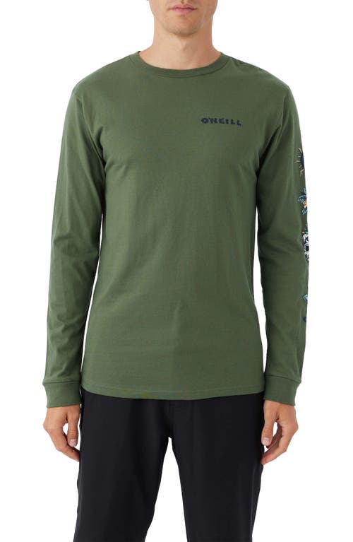 O'Neill Elementals Long Sleeve Cotton Graphic T-Shirt Dark Olive at Nordstrom,