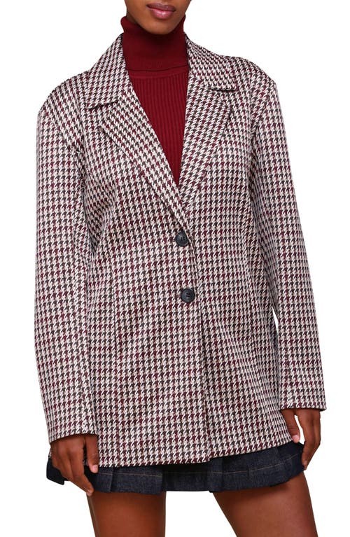 Shop Avec Les Filles Houndstooth Knit Longline Blazer In Heritage Houndstooth