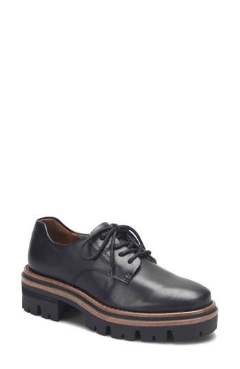 Korks Veda Lug Sole Platform Derby In Black