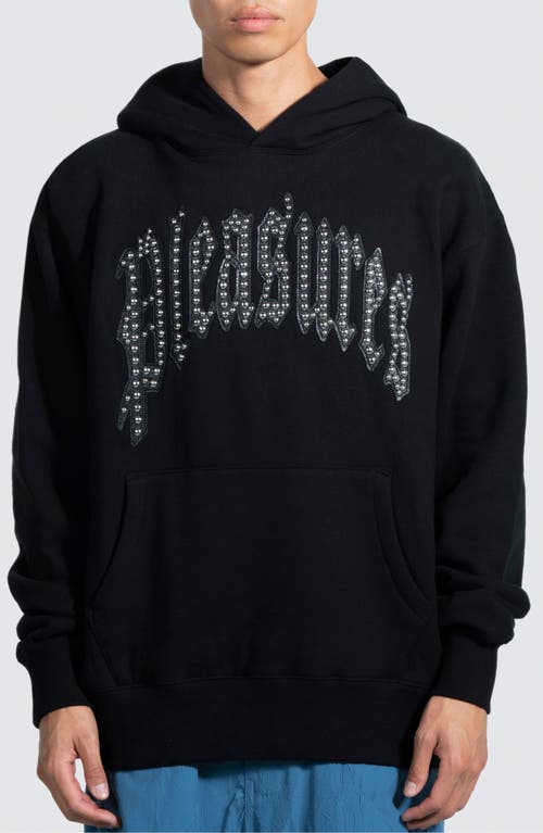 Shop Pleasures Twitch Studded Graphic Hoodie In Black