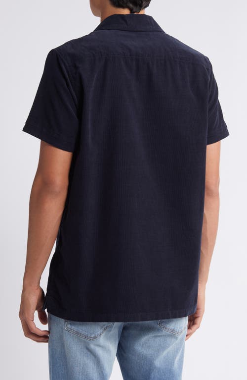 Shop Scotch & Soda Corduroy Camp Shirt In Navy