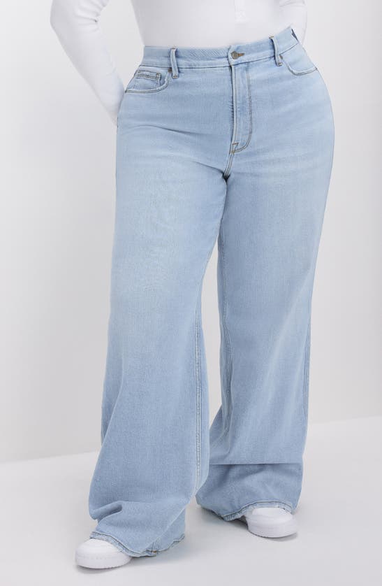 Good American Good Skate Wide Leg Jeans In Indigo634