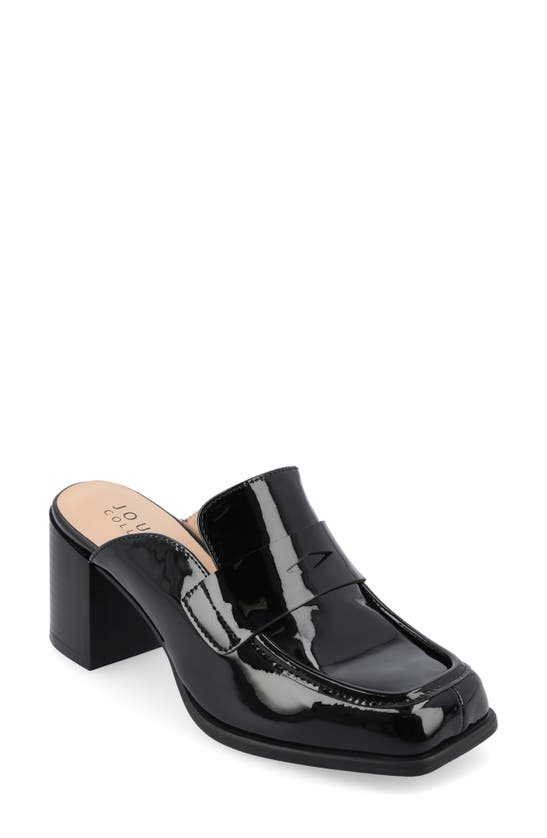 Journee Collection Mule Pump In Patent/ Black