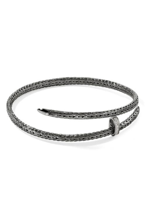 Shop John Hardy Spear Coil Choker, Dark Silver, Diamonds