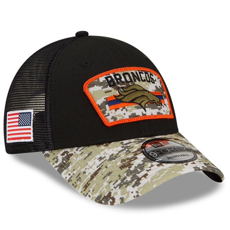 Men's Denver Broncos New Era Black/Camo 2021 Salute To Service Visor