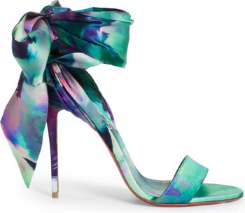 Christian Louboutin Sandale du D sert Silk Ankle Wrap Sandal