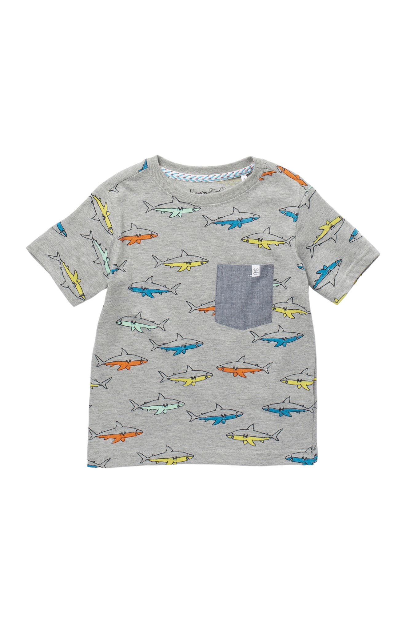 Sovereign Code Kids' Blu Shark T-shirt In 1 Shark 2 Shark/heat