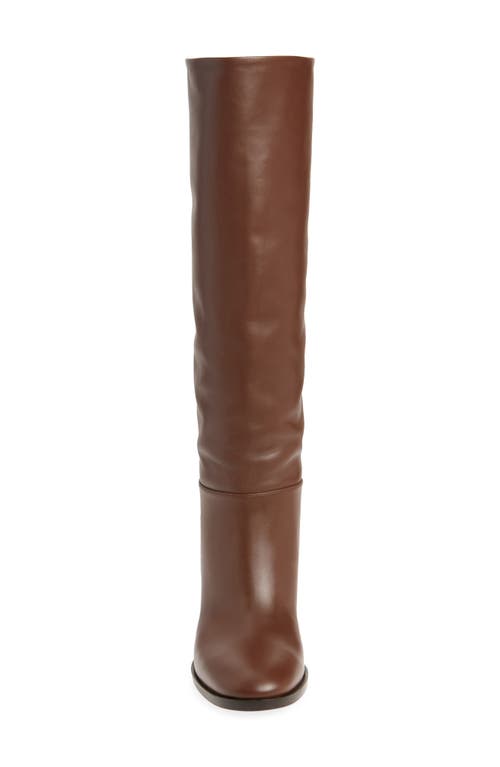 Shop Gianvito Rossi Block Heel Tall Boot In Brown