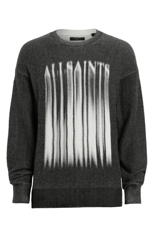 Shop Allsaints Fayde Logo Alpaca & Wool Blend Sweater In Washed Black