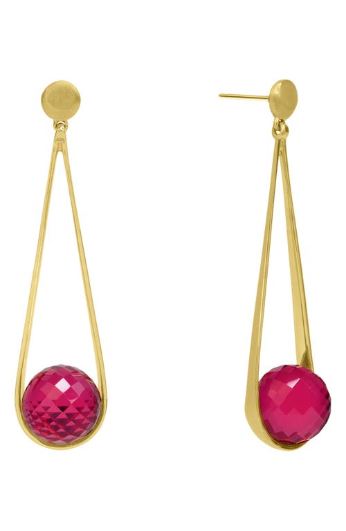 Shop Dean Davidson Ipanema Drop Earrings In Vivid Pink/gold