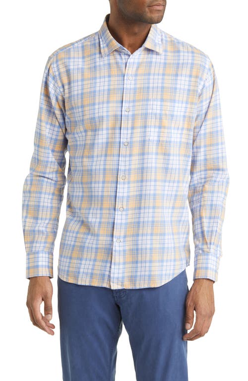 Peter Millar Macaw Plaid Button-Up Shirt Blue Granite at Nordstrom,