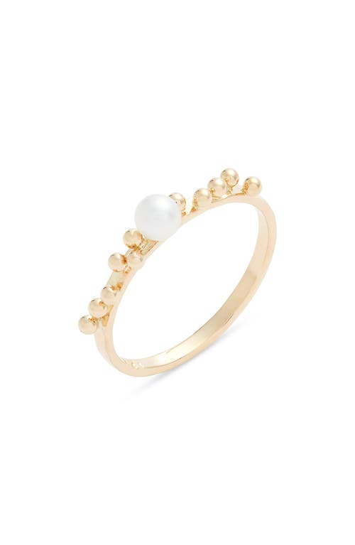 Shop Poppy Finch Scattered Bubble Cultured Pearl Ring In Pearl/14k Yellow Gold