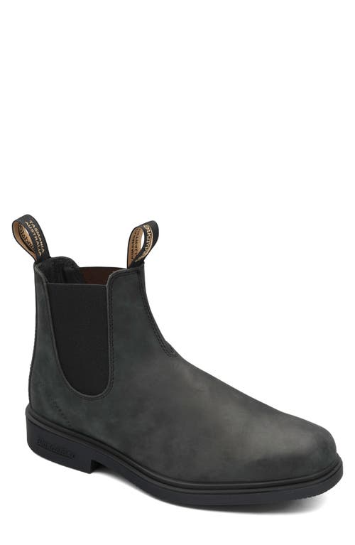 Gender Inclusive Chelsea Boot in Rustic Black Leather