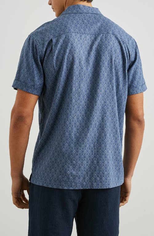 RAILS RAILS ATLAS GEO PRINT LINEN-BLEND CAMP SHIRT 