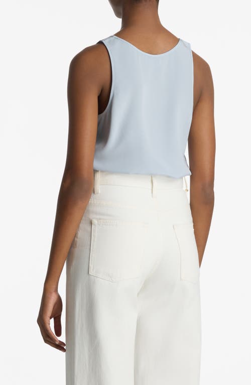 Shop St John St. John Collection Silk Crêpe De Chine Tank In Powder Blue